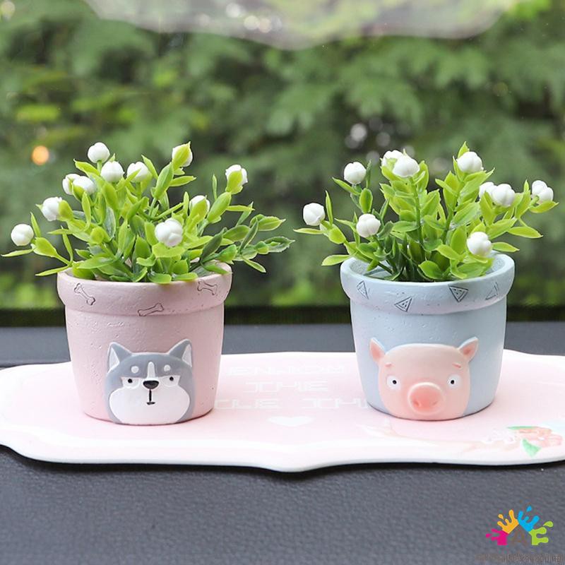 Chậu hoa để bàn thiết kế dễ thương bằng nhựa resin