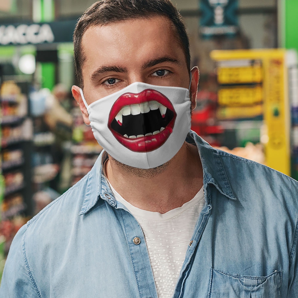 Khẩu trang hình nụ cười mồm miệng cười độc lạ 3d mặt người 53 CARTWELL thời trang unisex chất liệu vải mềm phòng ô nhiễm