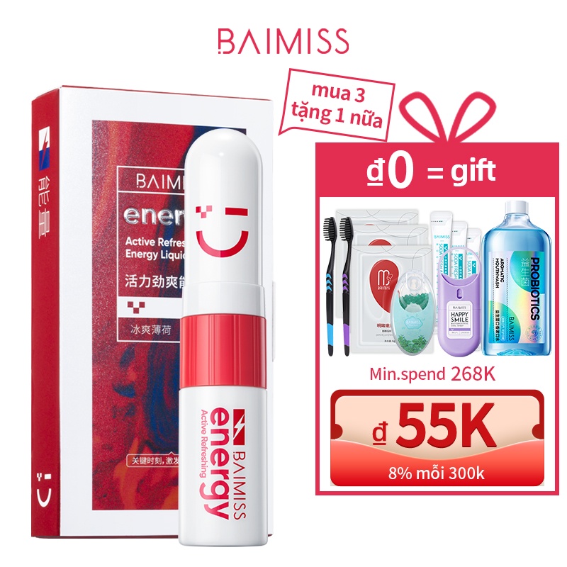 Dầu hít thông mũi BAIMISS 4g chiết xuất bạc hà tươi mát tiếp thêm năng lượng tái tạo sức sống