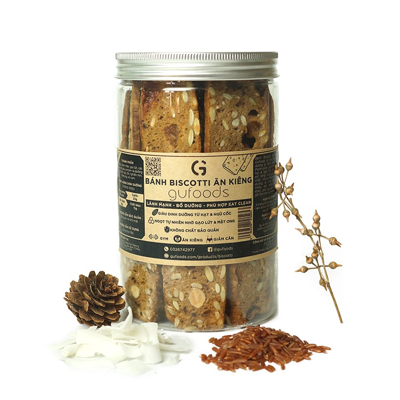 [Mã GROSALEHOT giảm 8% đơn 250K] Bánh Biscotti ăn kiêng GUfoods - Lành mạnh, bổ dưỡng, phù hợp eat clean | BigBuy360 - bigbuy360.vn