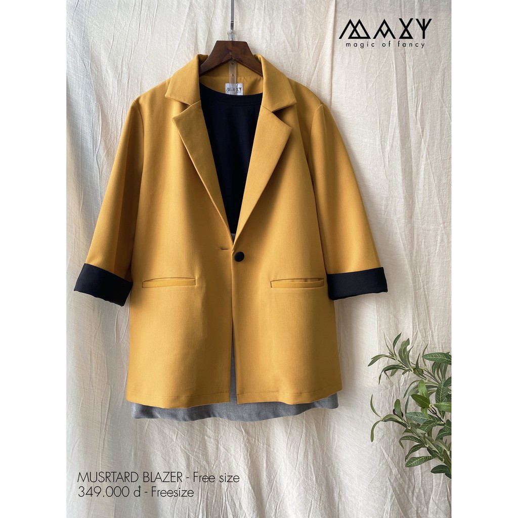 Áo khoác blazer phong cách Hàn Quốc mustard blazer Maxy Workshop | BigBuy360 - bigbuy360.vn