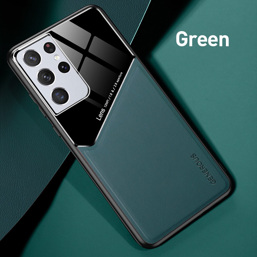 Ốp lưng khung silicone da cho Samsung Galaxy S21 Ultra 5G S21+ S21 Plus