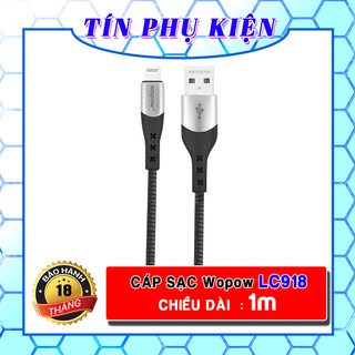 Cáp sạc dây dù iphone wopow lc918 | lightning 2.4a | chính hãng