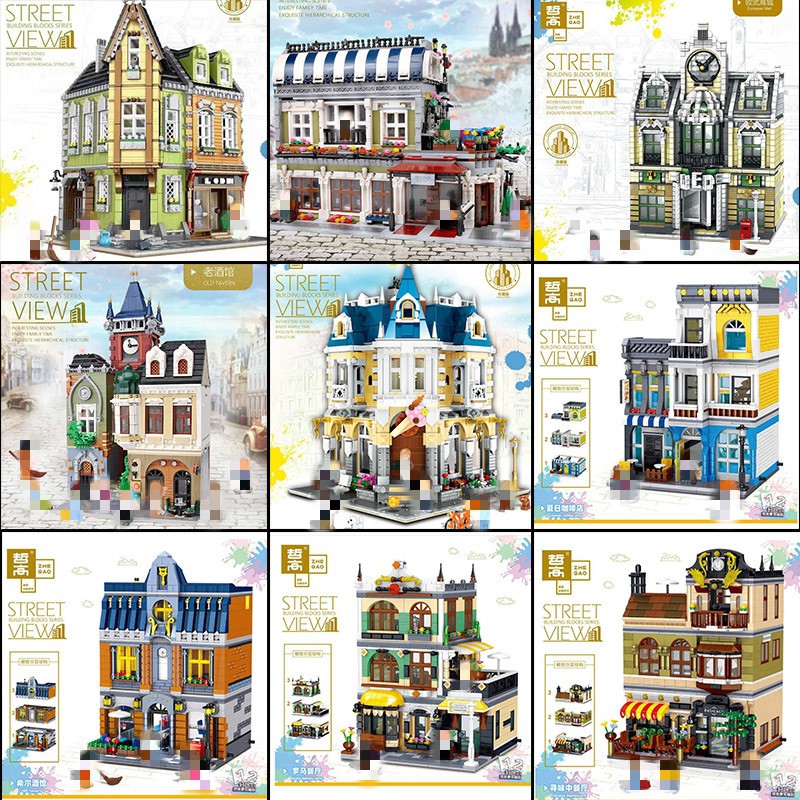 Lego  - Zhegao QL 0934 ( Mô Hình Quán Cafe Mùa Hè 1278 Mảnh )