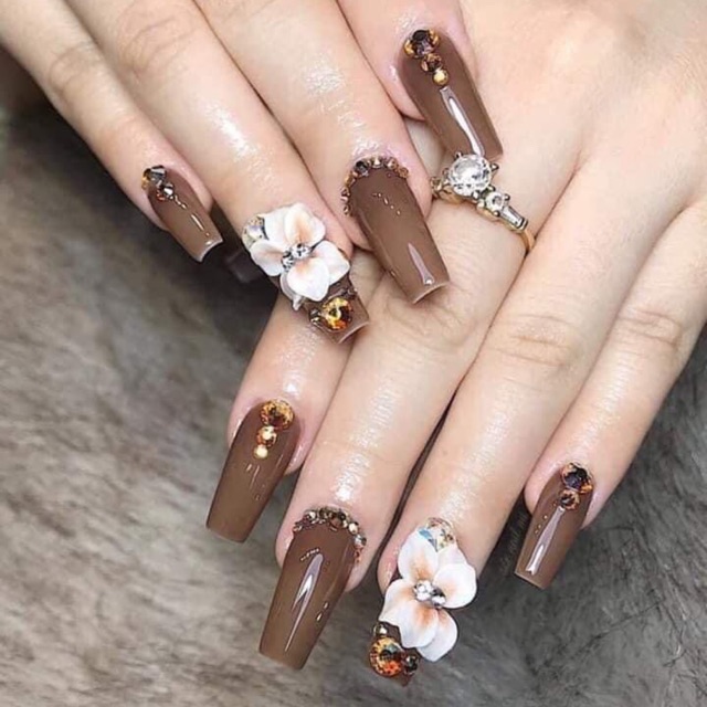 Sơn gel hot màu nâu thạch - phụ kiện nail