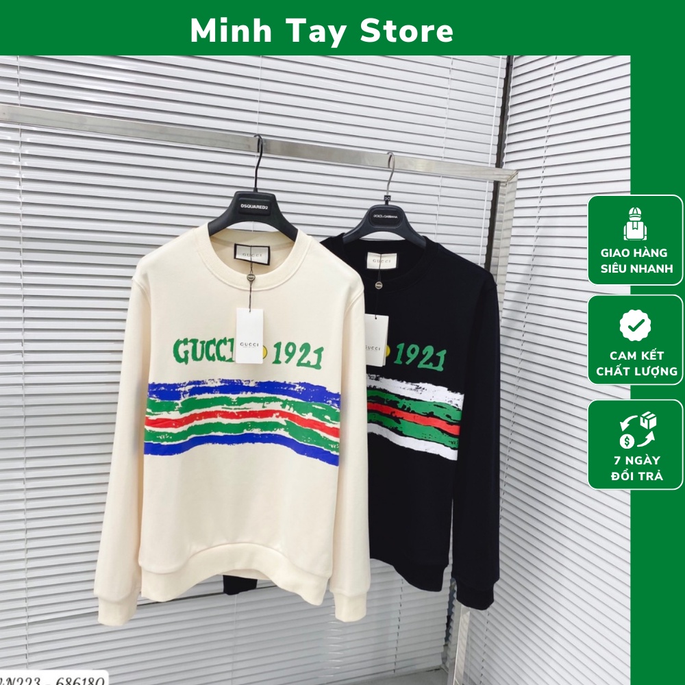 Áo NỈ Dài Tay Nam Gc Phối Họa Tiết Quét Sơn Cực Chất . Áo Nỉ Nam Nữ Gc Chất Nỉ Da Cá Cao Cấp - MINH TÂY STORE