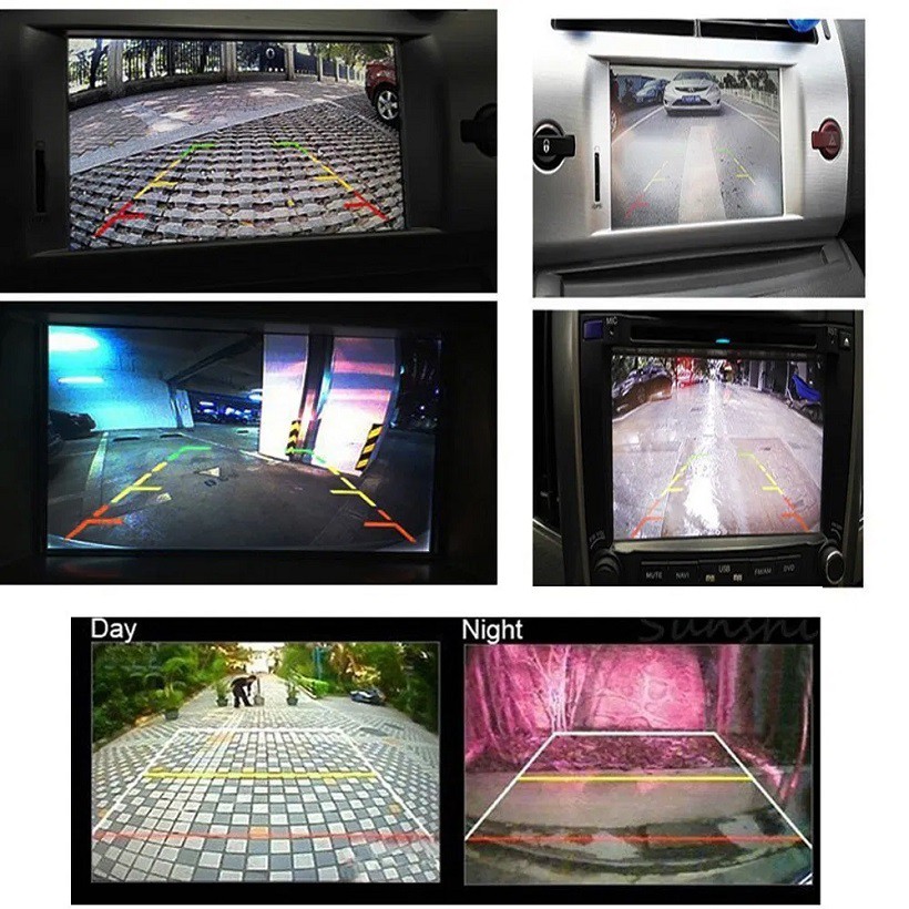 Camera lùi cho xe ô tô 8 led nhìn đêm - Camera lùi cho xe hơi 8 đèn led - Camera lùi 8 led vuông