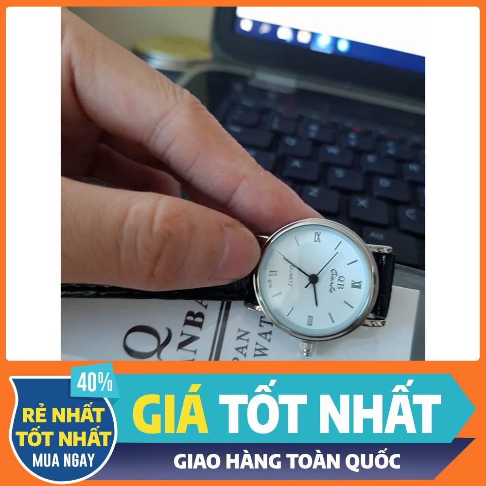 đồng hồ nữ QIANBA dây da đen bóng siêu đẹp giá hấp dẫn MÓN QUÀ PHÙ HỢP TẶNG BẠN GÁI
