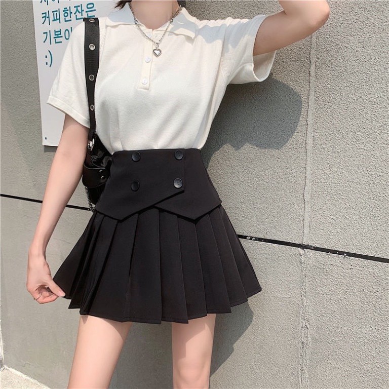 Chân Váy Tennis Xếp Ly, Chân Váy Chữ A 4 Khuy Phong Cách Nữ Tính Điệu Đà Dễ Thương | BigBuy360 - bigbuy360.vn