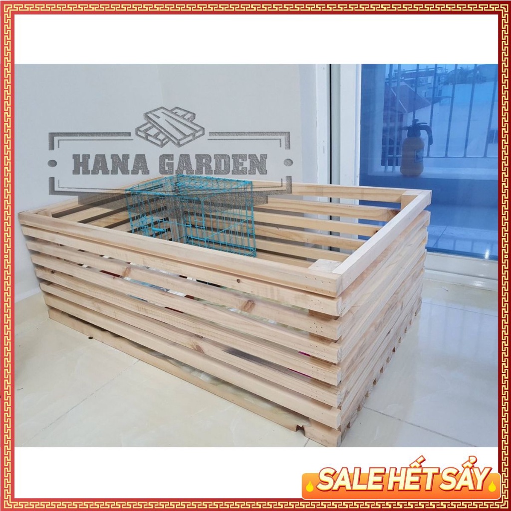 Chuồng Gỗ Cho Chó Mèo 🤹MẪU HOT🤹Chuồng Quây Chó Mèo. Kích Thước: 100x60x35cm