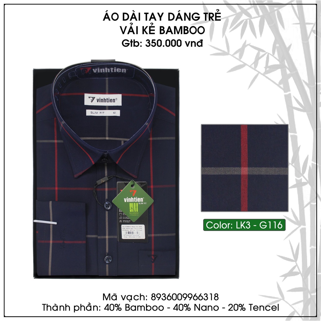 Áo Sơ Mi Dài Tay Bamboo SlimFit Vĩnh Tiến G116