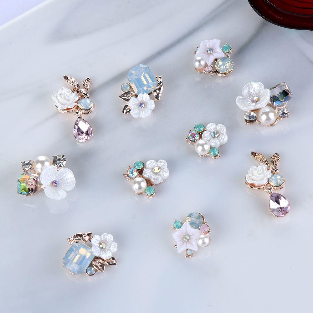 JANE Set 10 Nút Hoa Đính Ngọc Trai Giả