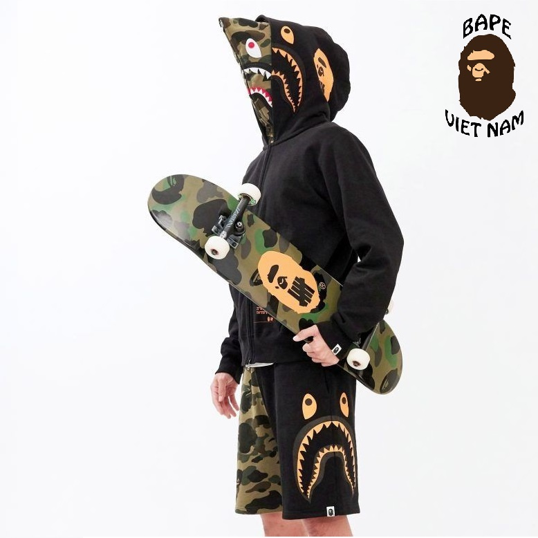 [Ảnh thật + FREESHIP] Jacket Bape Shark x Undefeated 2 mũ fullzip , Áo khoác Hoodie Bape Cá Ngáo | BigBuy360 - bigbuy360.vn