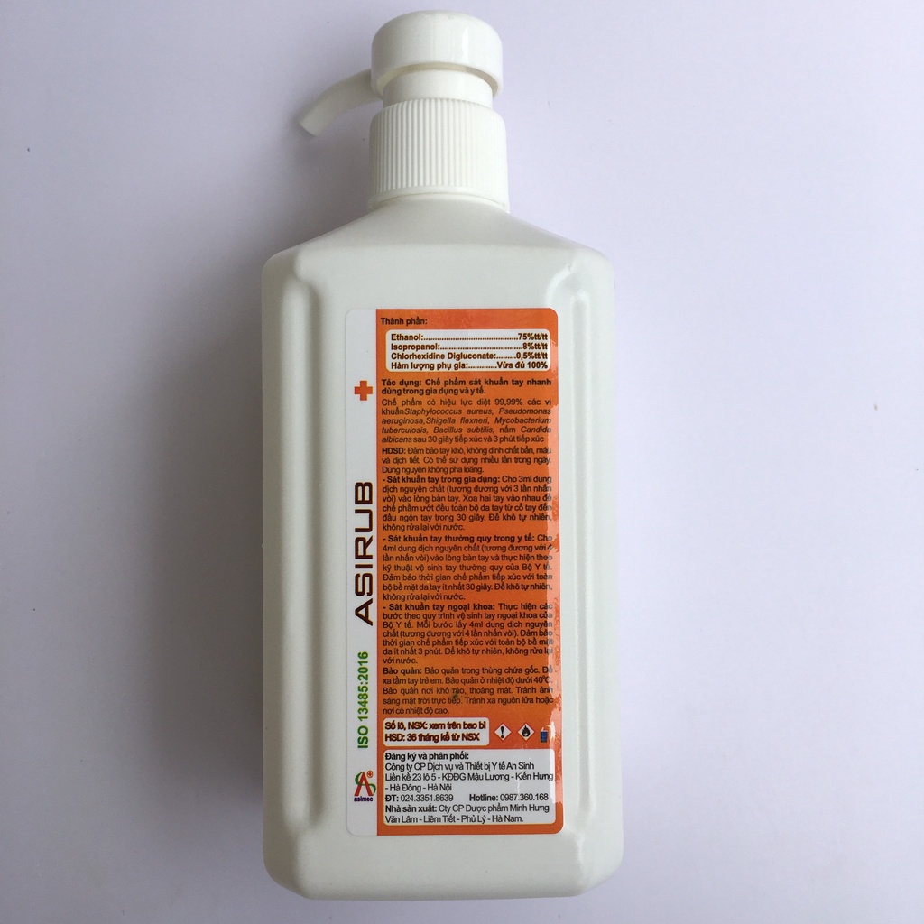 Nước Rửa Tay Khô Sát Khuẩn ASIRUB , Dung dịch sát khuẩn tay nhanh Asirub - Chai 500ml | BigBuy360 - bigbuy360.vn