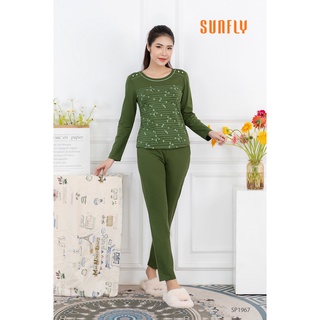 Bộ đồ mặc nhà nữ cotton sunfly áo tay dài, quần dài sp1967