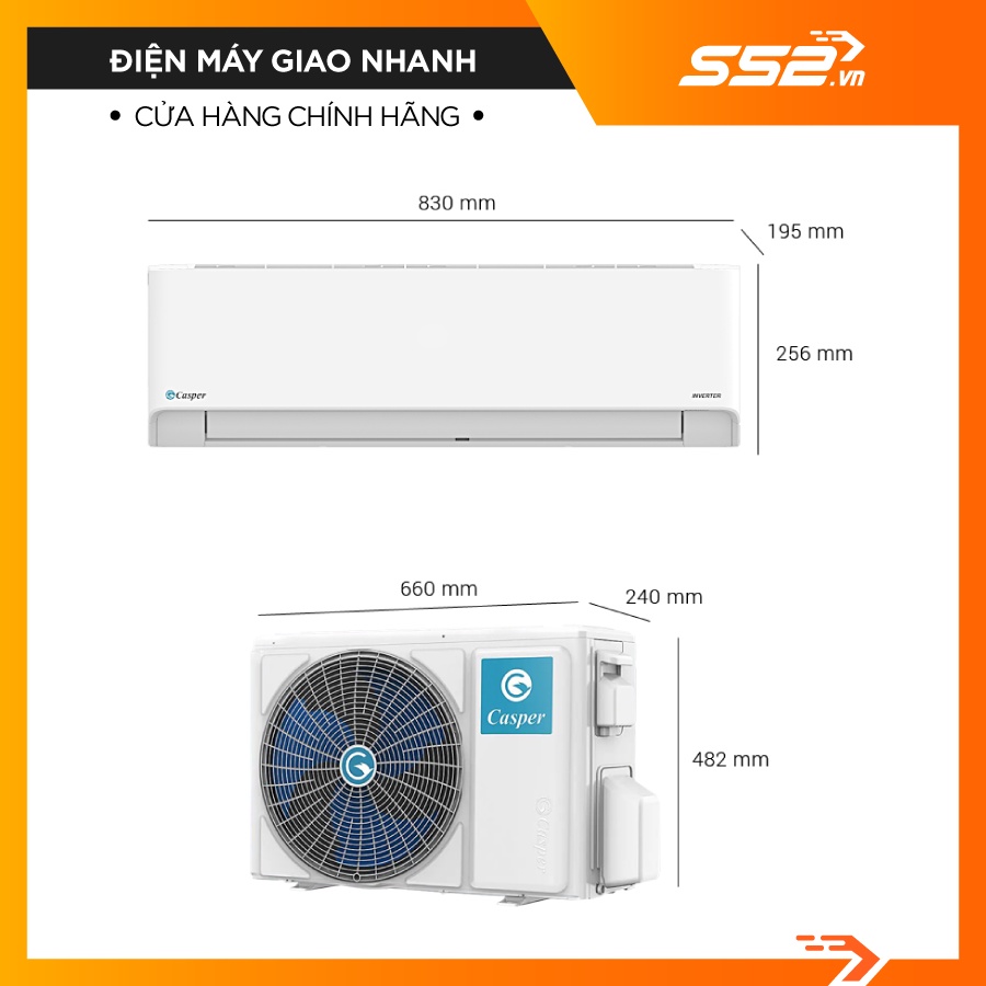 [Miễn Phí Lắp Đặt TP.HCM]Máy lạnh Casper Inverter 1HP HC-09IA32-Hàng Chính Hãng