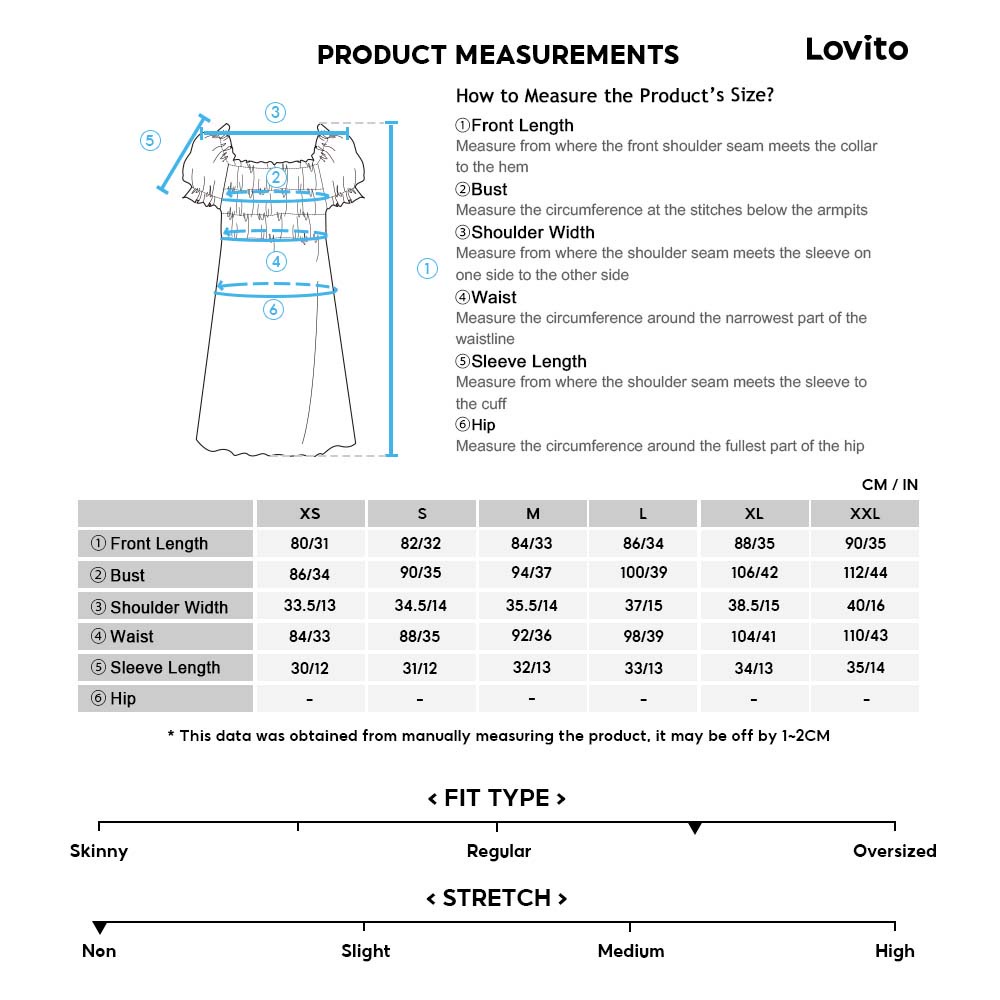 Lovito Đầm tay phồng cổ vuông giản dị Gingham L24LD012 (Đen trắng)