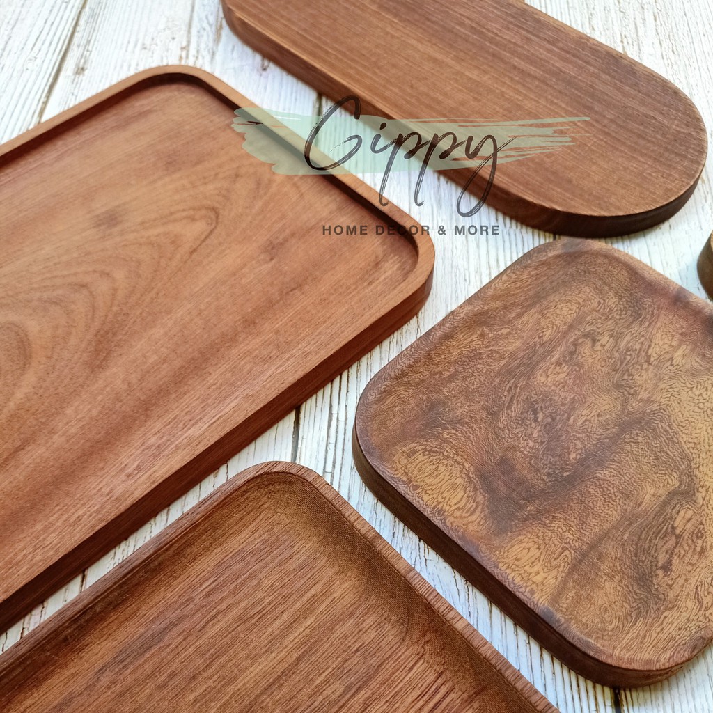 Khay gỗ Nhật Bản/ gỗ Teak nhiều size - Phụ kiện trang trí - Gippy Decor