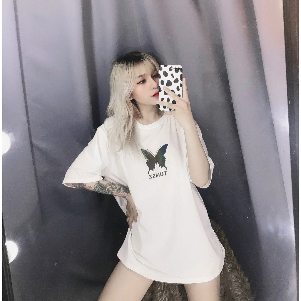 áo thun form rộng in hình phản quang ảnh thật hot đủ màu