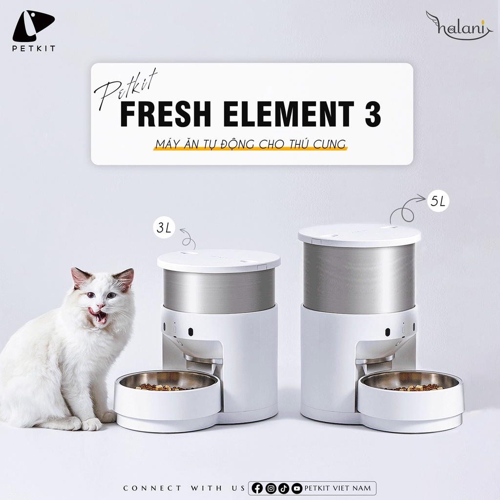 Máy Cho Mèo Ăn Tự Động Petkit Fresh Element Dung Tích 5L Bảo Hành 12 Tháng