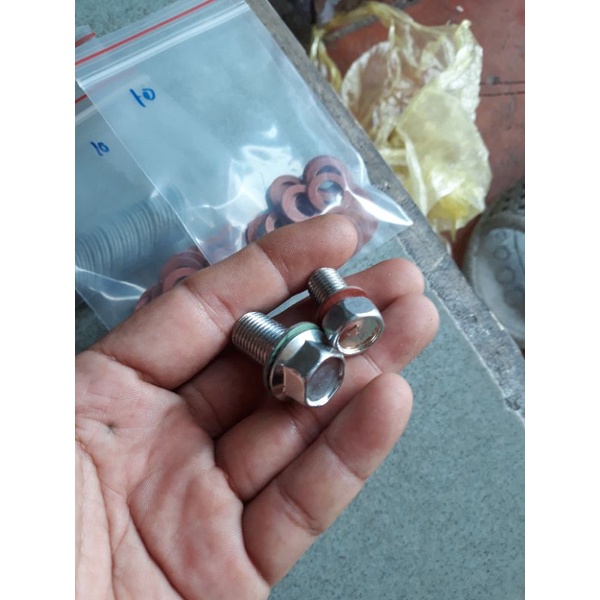 Long đền ,vòng đệm ốc xả nhớt xe máy. SATRIA, RAIDER .bịch 20 cái