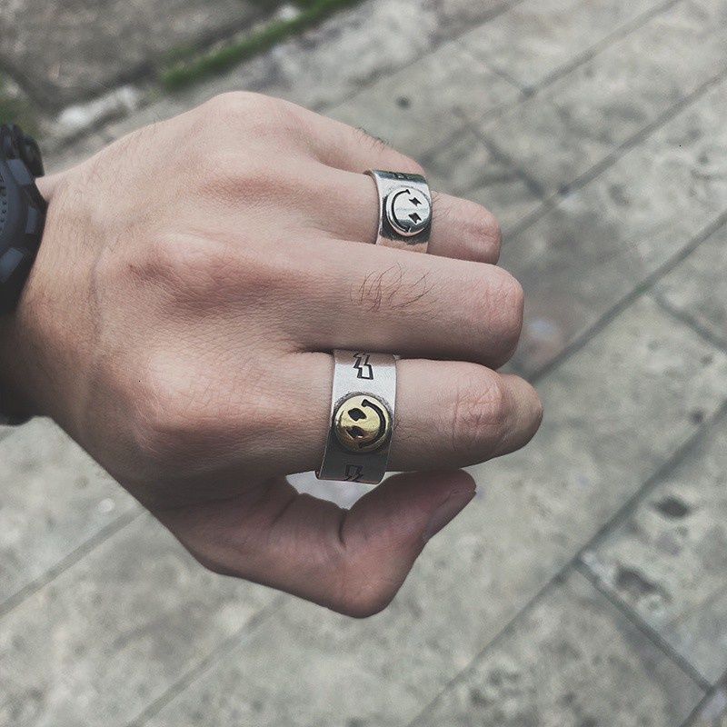 Nhẫn Dạng Mở Hình Mặt Cười Đơn Giản Có Thể Điều Chỉnh