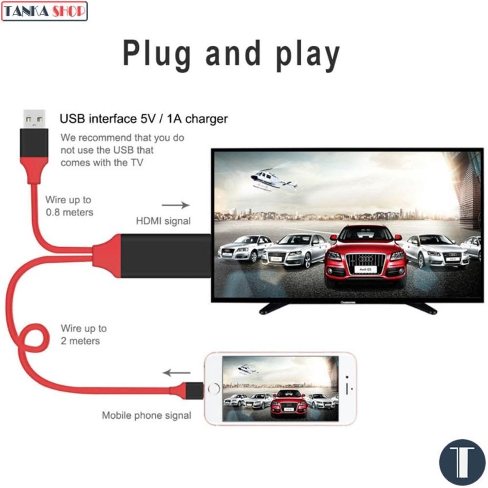 Cáp Lightning kết nối HDMI cho iPhone, iPad, Tivi và máy chiếu chuẩn HDTV Cable Full HD Dây