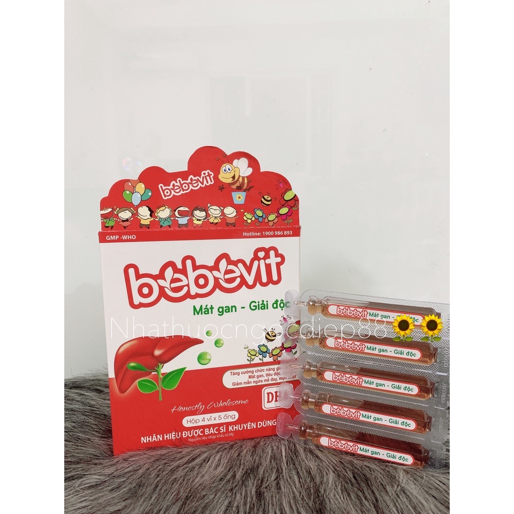 BEBEVIT MÁT GAN – Giải độc thanh nhiệt giải độc gan ,tăng cường chức năng gan (Hộp 20 ống )
