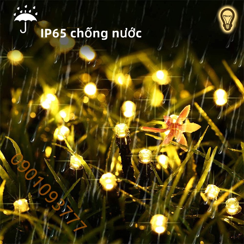 Dây Đèn LED 12M 100LED /22M 200LED  Sử Dụng Năng Lượng Mặt Trời Trang Trí Giáng Sinh , ban công ngoài trời
