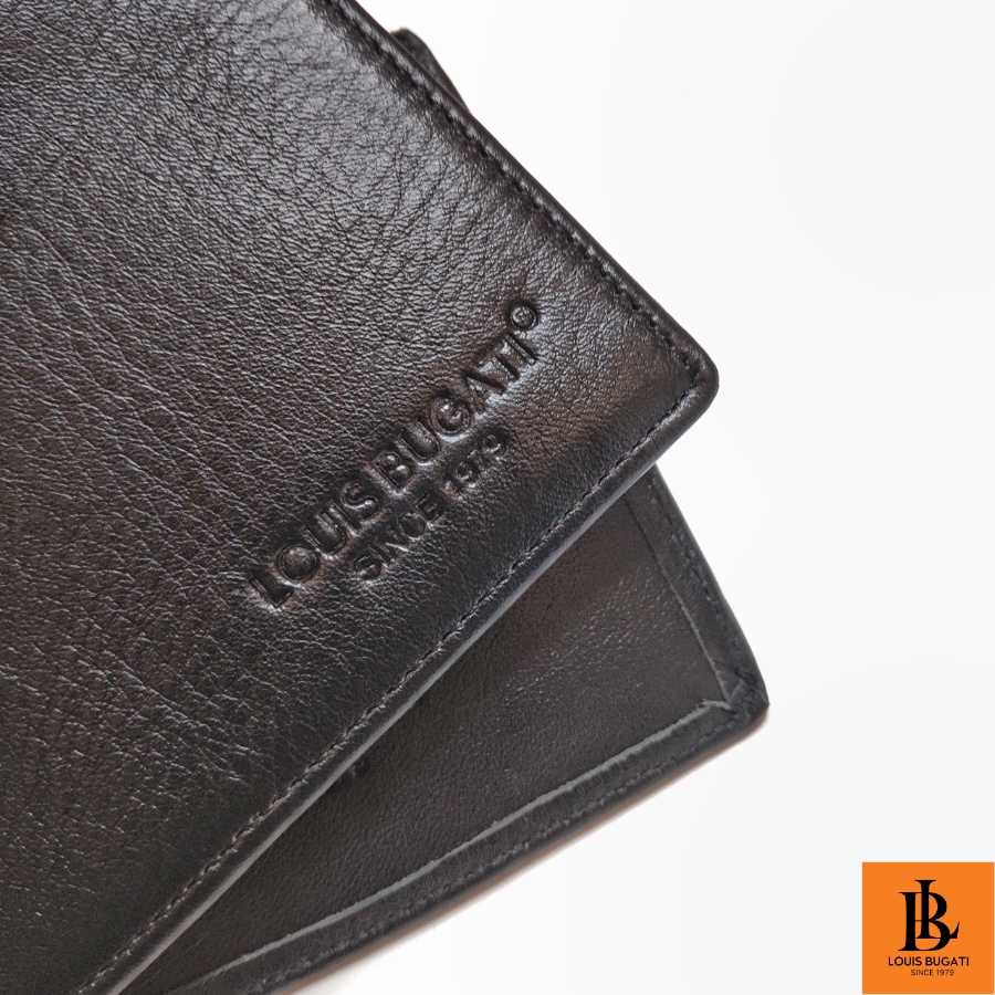 Bóp nam da thật thương hiệu LOUIS BUGATI VM08 ví da bò nam 2 màu đen, nâu
