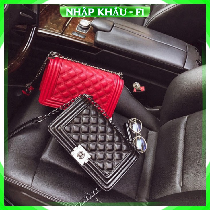 [Cao Cấp - Freeship]  Túi xách Túi đeo chéo nữ Da trần trám khóa vuông màu đen đỏ trắng cao cấp công sở đi làm dự tiệc