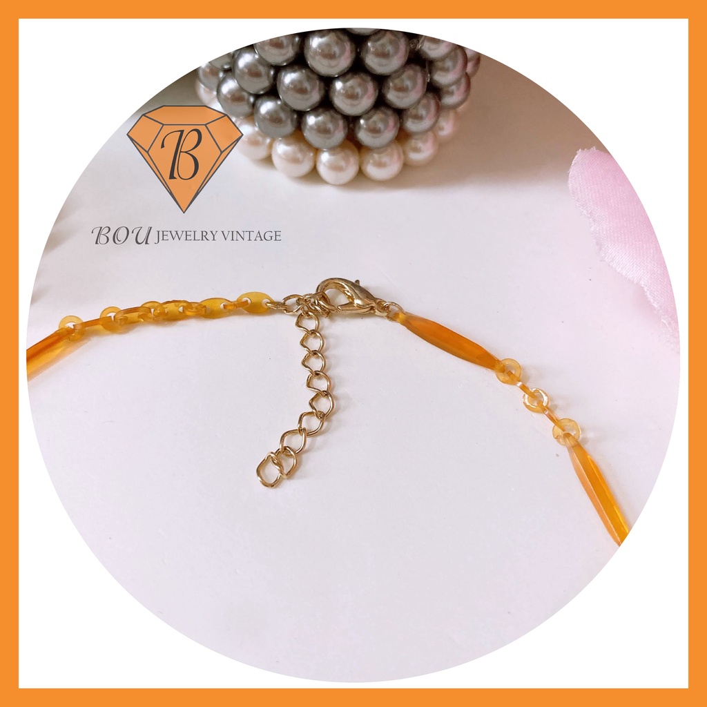 VÒNG CỔ CHOCKER Đ.ỒI MỒI VÀNG SECONDHAND TRANG SỨC SI NHẬT BẢN BOU JEWELRY VINTAGE MÃ VC280