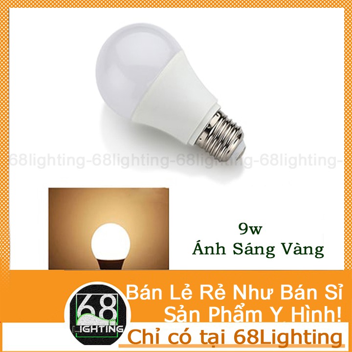 Bộ dây đèn thả trần đơn và bóng đèn Led Bulb 9W trang trí nhà, quán cafe, trà sữa cao cấp 68lighting LP0511 (Sáng Vàng)