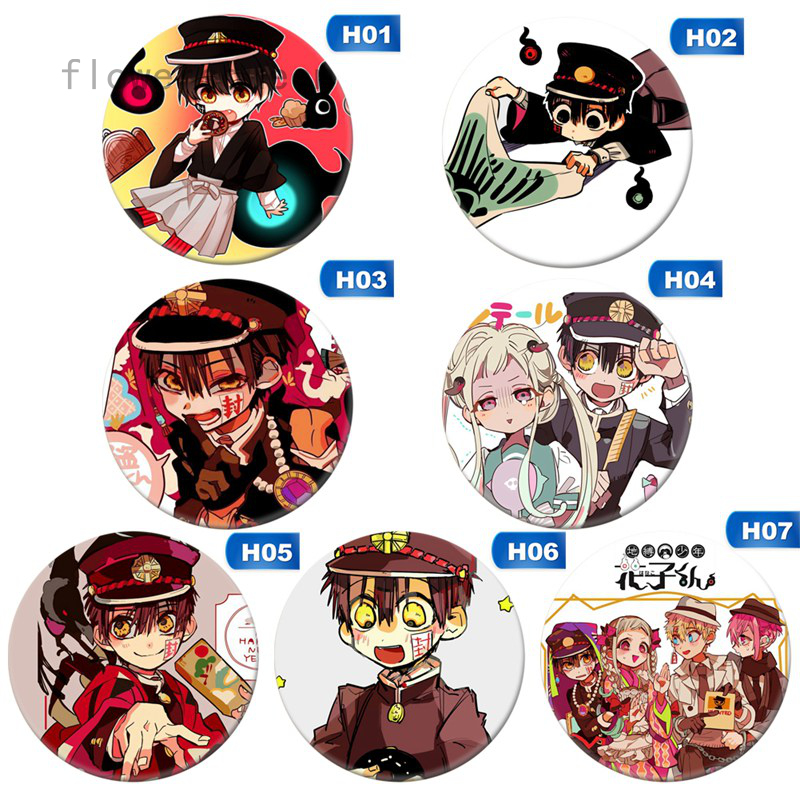 flowersqueen Huy hiệu cài áo in hình nhân vật anime dễ thương