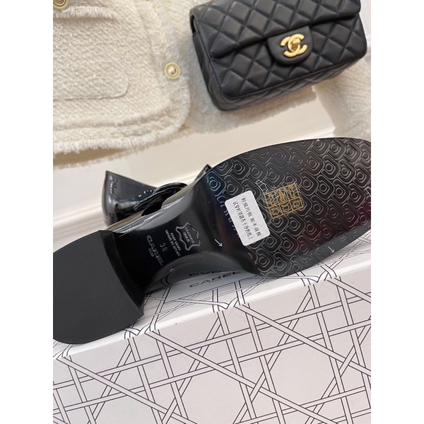 Giày búp bê gót cao 6.5cm da thật thương hiệu Carel cao cấp có 2 màu