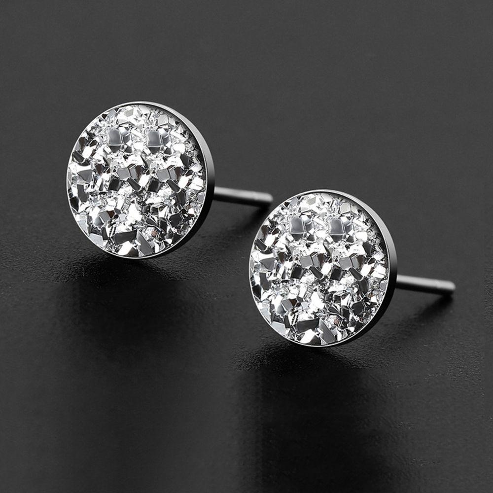 Khuyên tai hình tròn đính đá mã não nhiều màu phong cách punk Hàn Quốc đơn giản cá tính cho nam