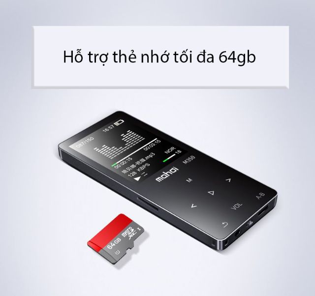 Máy nghe nhạc lossless Mahdi M350 Bluetooth 4.1 có loa ngoài