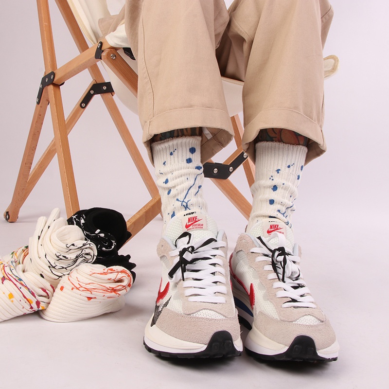 Vớ Thể Thao In Họa Tiết Vết Mực Thời Trang Cho Cặp Đôi