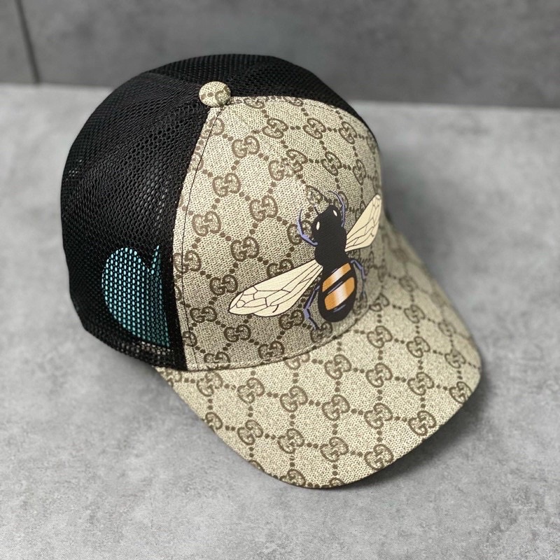 Mũ lưỡi trai gc phối lưới nam cao cấp form dáng chuẩn ôm đầu in hình con ong vàng cao cấp