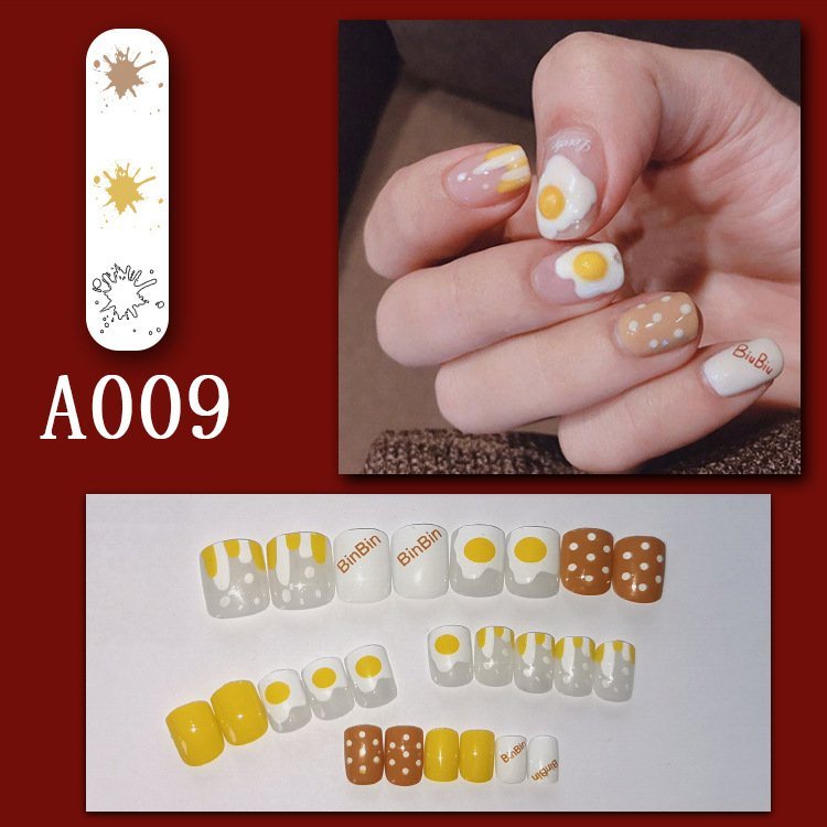 Combo 24 nail giả ngắn Nivamo móng tay giả bò sữa màu trắng đen MG11