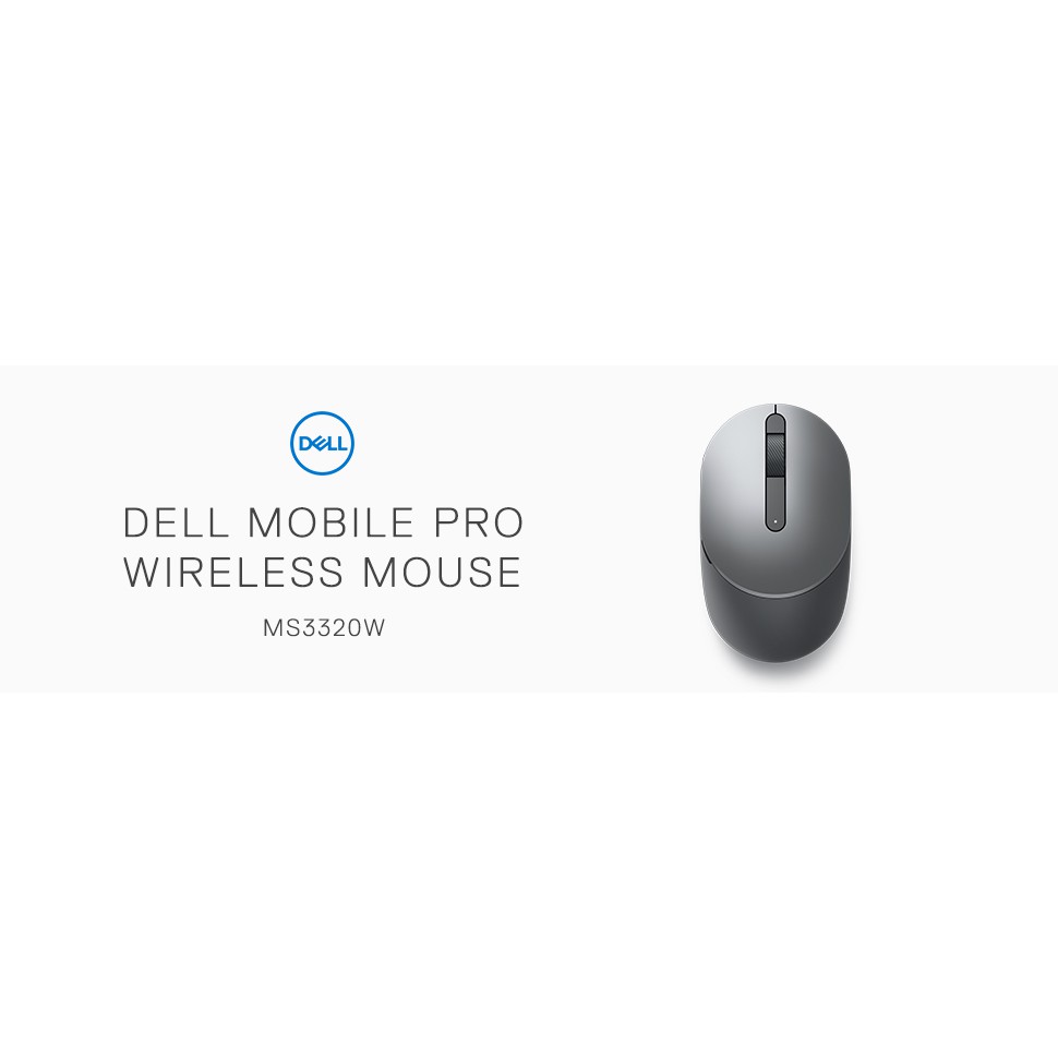 Chuột Dell MS3320W Mobile Wireless Mouse (Titan) không dây MS 3320 3320W kết nối 2 máy 1 USB+1 Bluetooth - Multi Device
