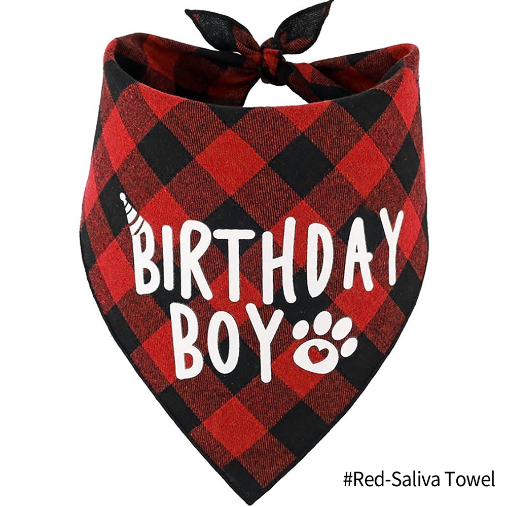 Set Khăn Quàng Cổ + Nón Cotton Sọc Caro Hình Tam Giác Dễ Thương Cho Thú Cưng