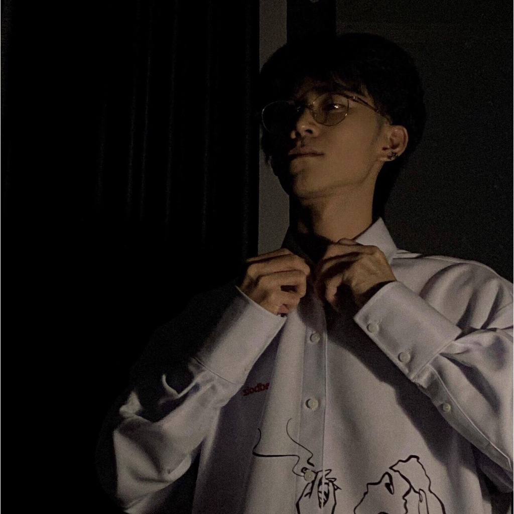 Áo sơ mi sadboiz hình đàn ông một màu trắng hot trend - Zadola fashion