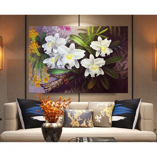 Tranh canvas treo tường hoa phong lan khổ ngang LIN158 - 75 x 50 cm