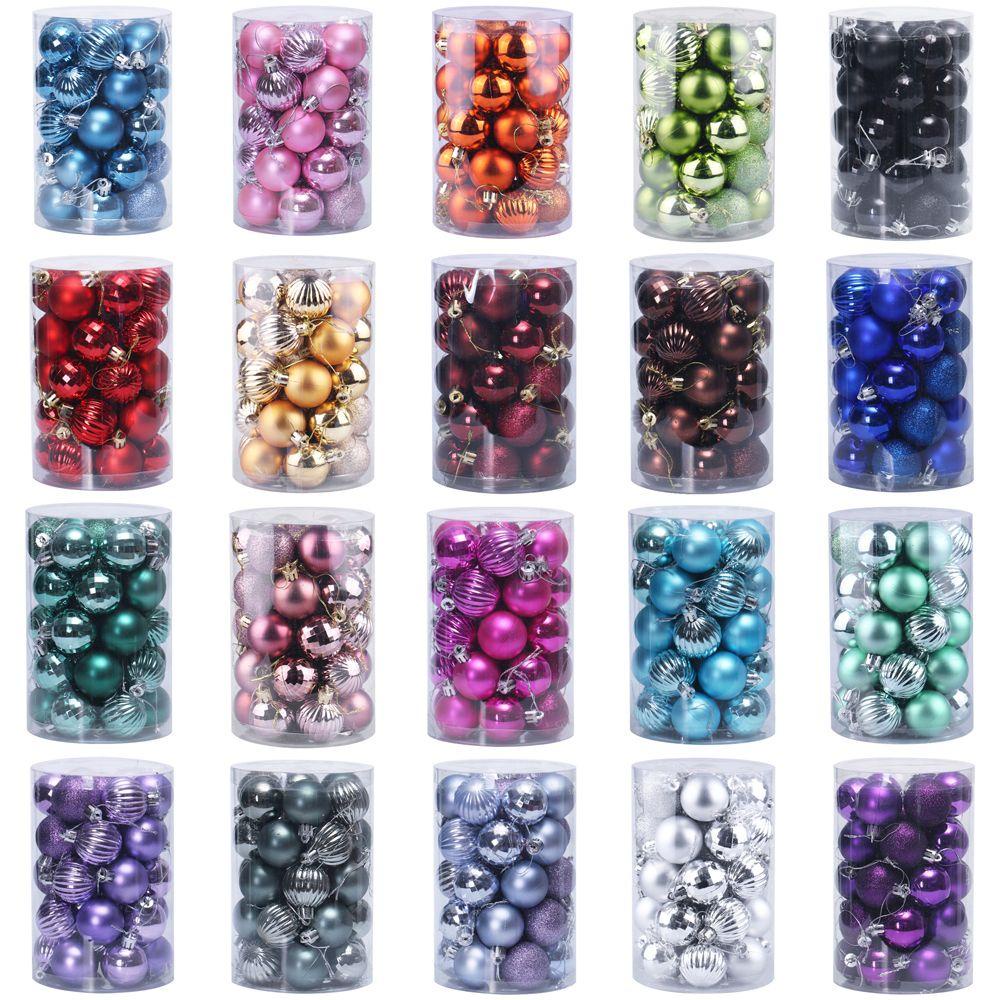 Set 1 34 Quả Châu Nhựa 4cm Trang Trí Giáng Sinh