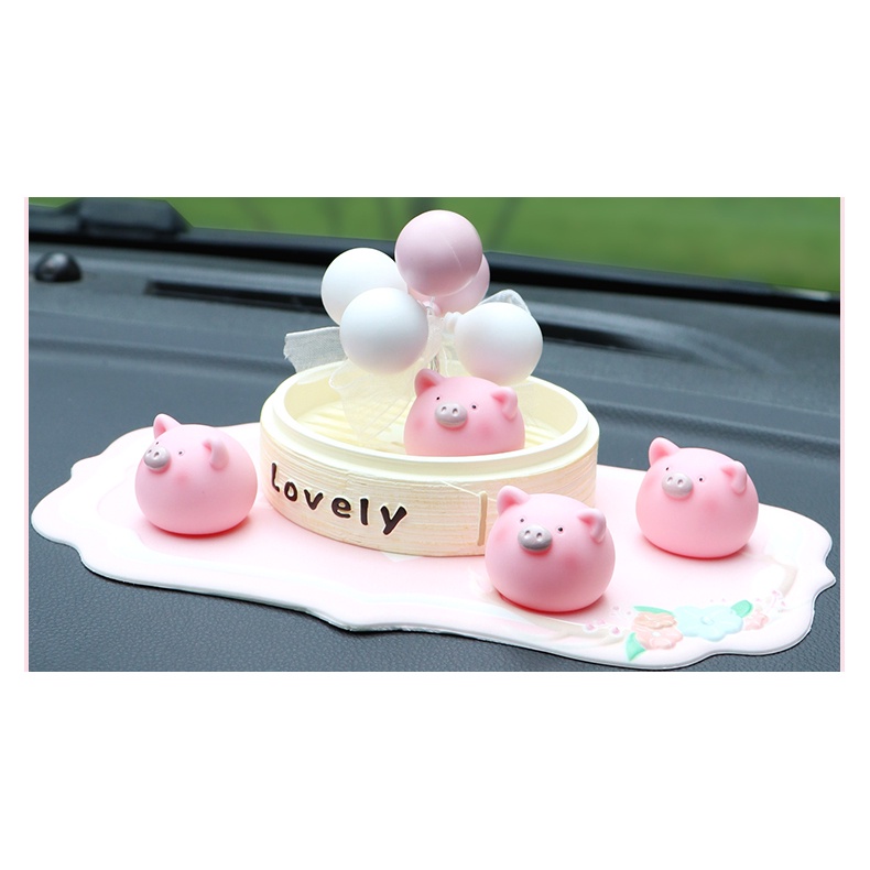 Phụ Kiện Ô Tô Decoroto Trang Trí Taplo Xe Hơi Bàn Làm Việc Bàn Học Phòng Khách Mô Hình 4 Heo Con Lovely Cực Xinh Giá Rẻ