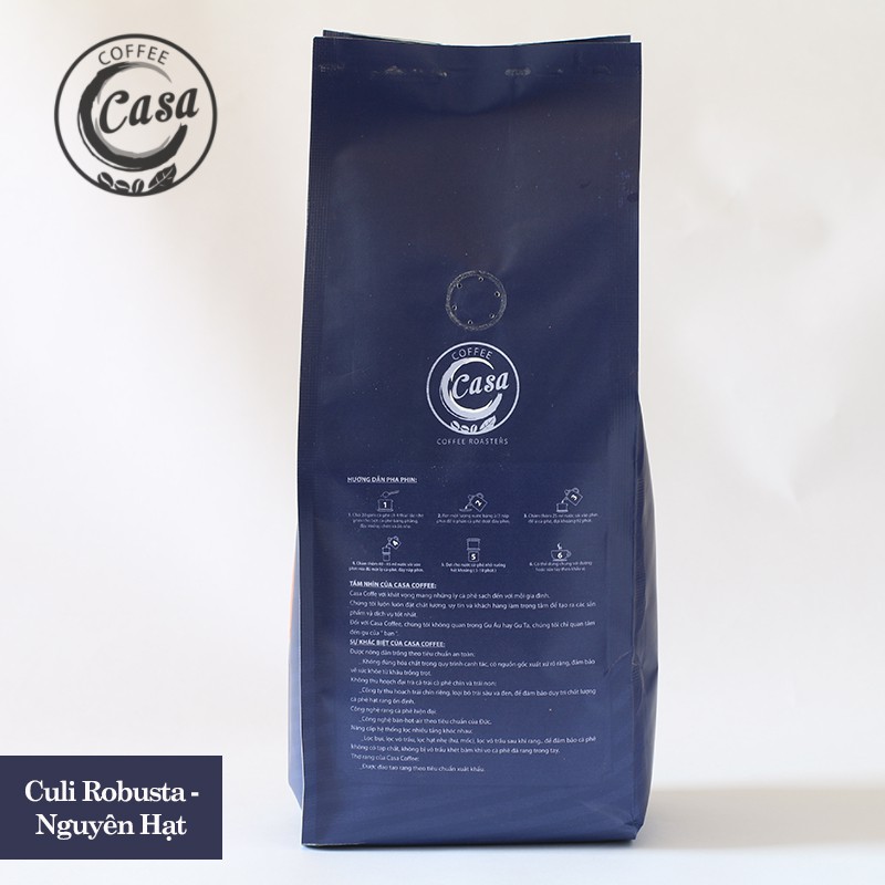 Cà phê hạt Culi Robusta nguyên chất gu đậm thơm mộc - 500gr Casa Coffee | BigBuy360 - bigbuy360.vn