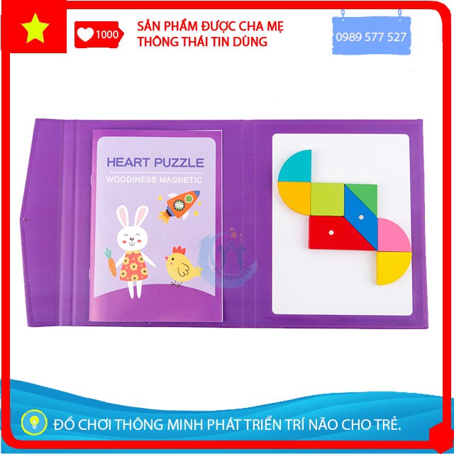 [Tăng Khả Năng Sáng Tạo] Bộ Câu Đố Ghép Hình Tangram Hình Học Nhiều Mẫu