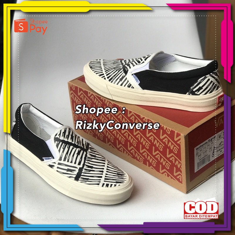 Giày SLIP ON Màu Trắng Đen Size 37 38 39 40 41 42 43 44 45 / / V4NS
