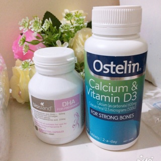 Combo dha cho bầu + canxi ostelin 130 viên cho bà bầu